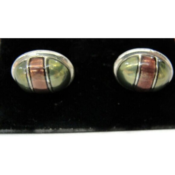 Vintage Alexander Julian Cufflinks Silver Plated Enamel - Picture 14 of 14